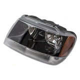New Drivers Headlight Smoked Bezel Clear Park Lamp for 99-04 Jeep Grand Cherokee