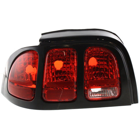 Halogen Tail Light For 1996-1998 Ford Mustang Left Clear & Red Lens