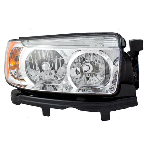 New Passengers Halogen Headlight Assembly Chrome Bezel for 06-08 Subaru Forester