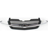 Grille 2003-06 For Chevy Silverado/Avalanche 1500 Gray Chr Bar w/o Body Cladding