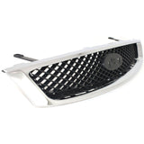 Grille For 2005-2007 Ford Focus Chrome Shell w/ Black Insert Plastic