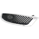 Grille For 2005-2007 Ford Focus Chrome Shell w/ Black Insert Plastic