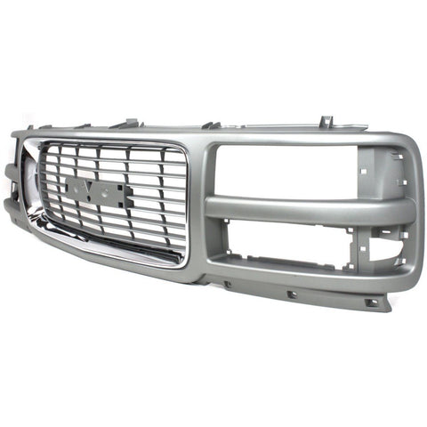 Grille For 1996-2002 GMC Savana 1500/3500 w/ Composite Headlight Gray Plastic