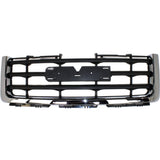 Grille For 2007-2013 GMC Sierra 1500 Chrome Shell w/ Black Insert Plastic