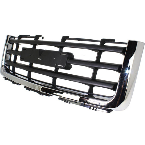 Grille For 2007-2013 GMC Sierra 1500 Chrome Shell w/ Black Insert Plastic