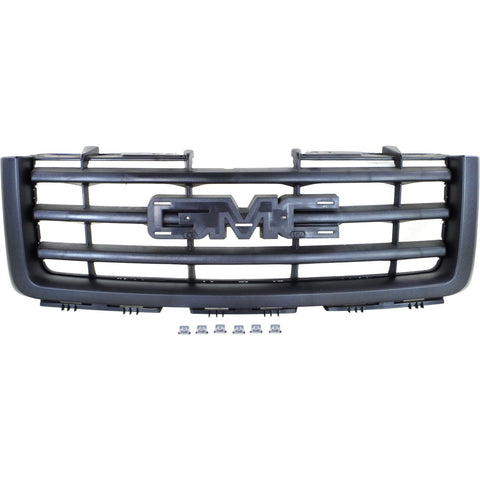 Grille For 2007-2013 GMC Sierra 1500 New Body Style Textured Black Plastic