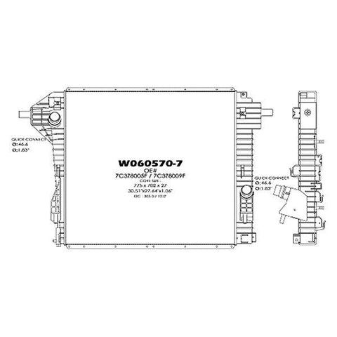 For Ford F-450 Super Duty 2008-2010 Replace RAD13145 Engine Coolant Radiator