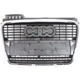 Grille 05-08 For Audi A4 4-Door / 07-09 A4 Convertible w/o S-Line Pkg Chr/Gray