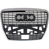 Grille For 2009-2011 Audi A6 Quattro A6 Chrome Shell w/ Silver Insert Plastic
