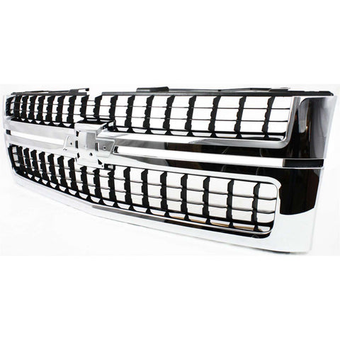 Grille 07-10 For Chevy Silverado 2500/3500 HD Chr Shell w/Black exc 07 Classic