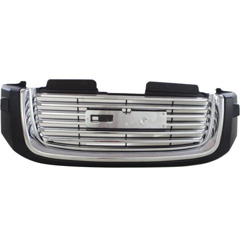 Grille For 2002-2009 GMC Envoy w/ Chrome Mldg/washer hole Blk Shell/Chr. Insert