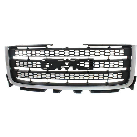 Grille For 2011-2014 GMC Sierra 2500 HD Sierra 3500 HD Textured Gray Plastic