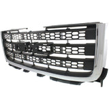 Grille For 2011-2014 GMC Sierra 2500 HD Sierra 3500 HD Textured Gray Plastic