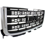 Grille For 2011-2014 GMC Sierra 2500 HD Sierra 3500 HD Textured Gray Plastic