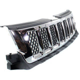 Grille For 2011-2013 Jeep Grand Cherokee Chrome Shell w/ Black Insert Plastic