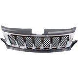 Grille For 2011-2013 Jeep Grand Cherokee Chrome Shell w/ Black Insert Plastic