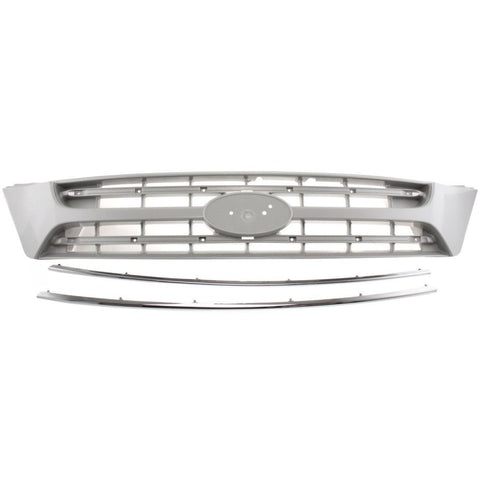 Grille For 2006-2010 Kia Sedona Upper Silver Plastic