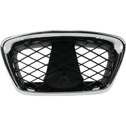 Grille For 2006-2007 Subaru Impreza Center Chrome Shell w/ Black Insert Plastic