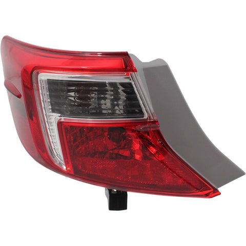 Halogen Tail Light For 2012-2014 Toyota Camry Left Outer Clear/Red w/ Bulbs CAPA