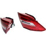StyleLine LED Tail Light For 2012-2013 Mercedes Benz C250 Clear/Red w/Bulbs 2Pcs