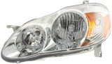 Halogen Headlight For 2003-2004 Toyota Corolla S Left w/ Bulb(s)