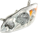 Halogen Headlight For 2003-2004 Toyota Corolla S Left w/ Bulb(s)